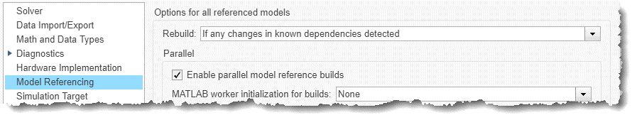 Figure 3. Model configuration parameters.