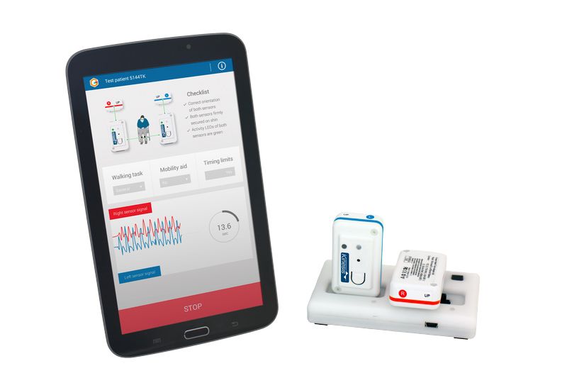 Figure 1. The Kinesis QTUG system with clinical software and sensors.