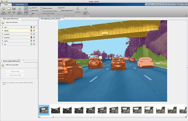 セマンティック セグメンテーションのため画像にラベルを付ける MATLAB イメージラベラー アプリ