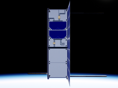 Back view of CubeSat.