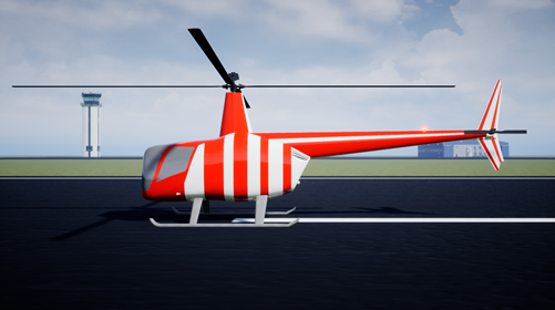 Side view of light helicopter.