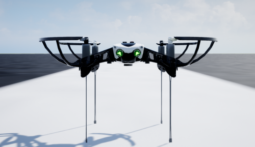 Front view of mini quadcopter.