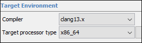 Polyspace compiler selection menu