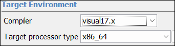 Polyspace compiler selection menu