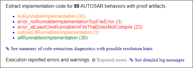 Code extraction errors followed by summary link