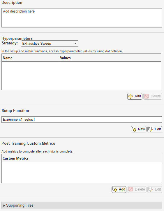 Default configuration for built-in training experiment.