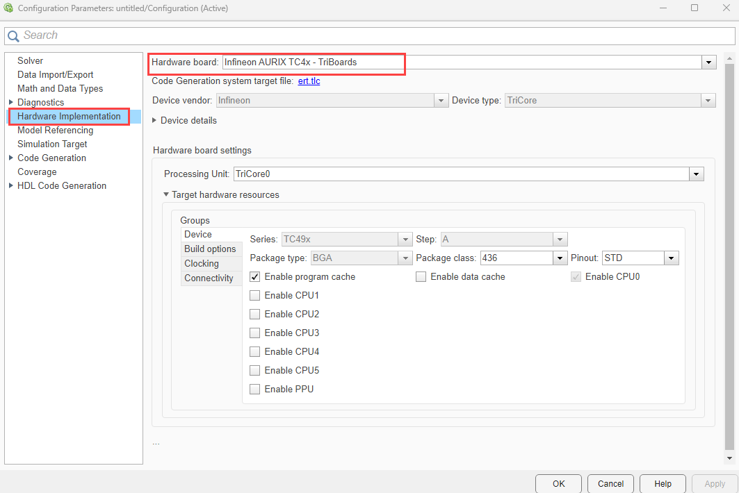 Configuration parameters