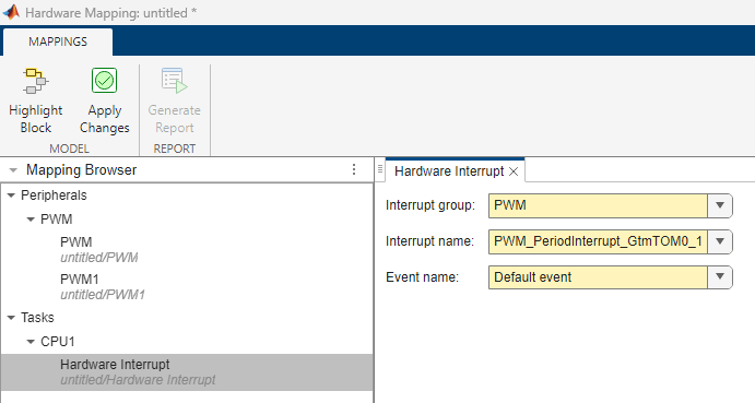 Interrupt Selection in Hardware Mapping