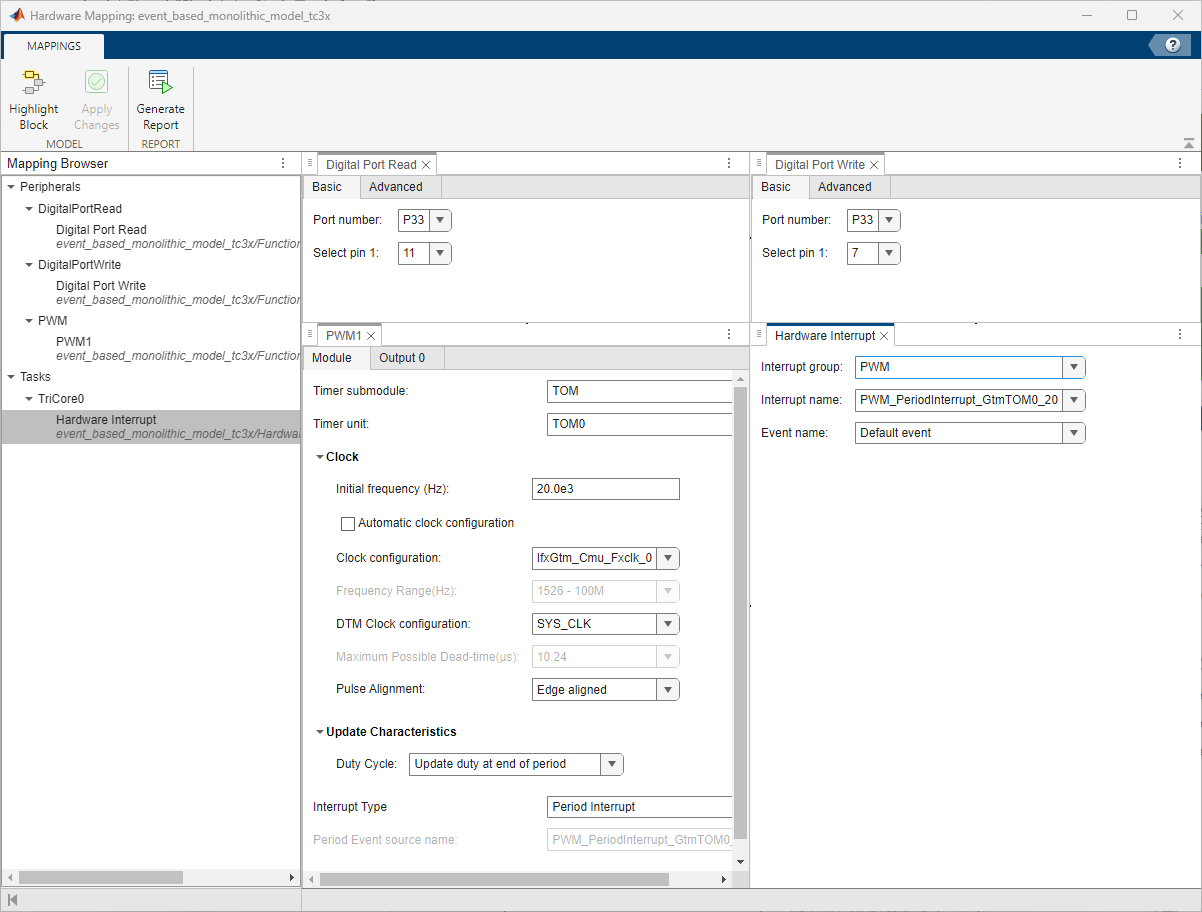 Hardware Mapping for Event-based Monolithic model