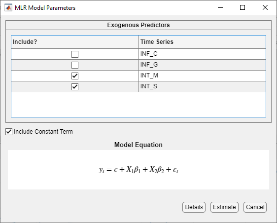 Multiple linear regression predictor selection