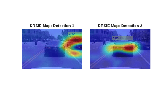 Figure contains 2 axes objects. Hidden axes object 1 with title DRSIE Map: Detection 1 contains 2 objects of type image. Hidden axes object 2 with title DRSIE Map: Detection 2 contains 2 objects of type image.