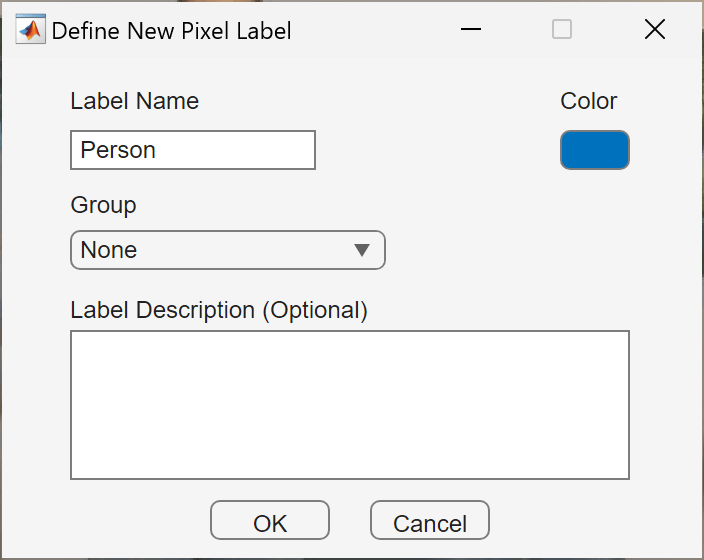 This dialog box enables you to define a new pixel label.