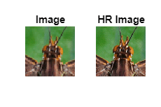 Figure contains 2 axes objects. Axes object 1 with title Image contains an object of type image. Axes object 2 with title HR Image contains an object of type image.