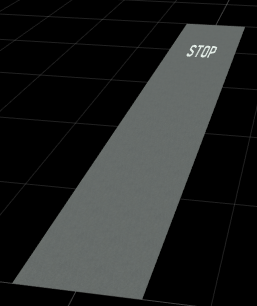 RoadRunner scene with a single‑lane road and a stop sign at the end of the road.