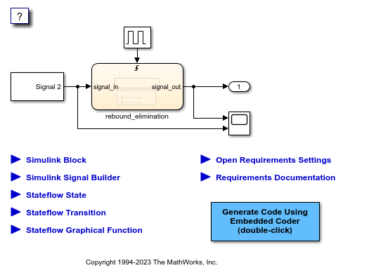 生成コードの要件へのリンク