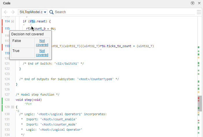 Simulink Coverage を使用したコード カバレッジ メトリクスの収集