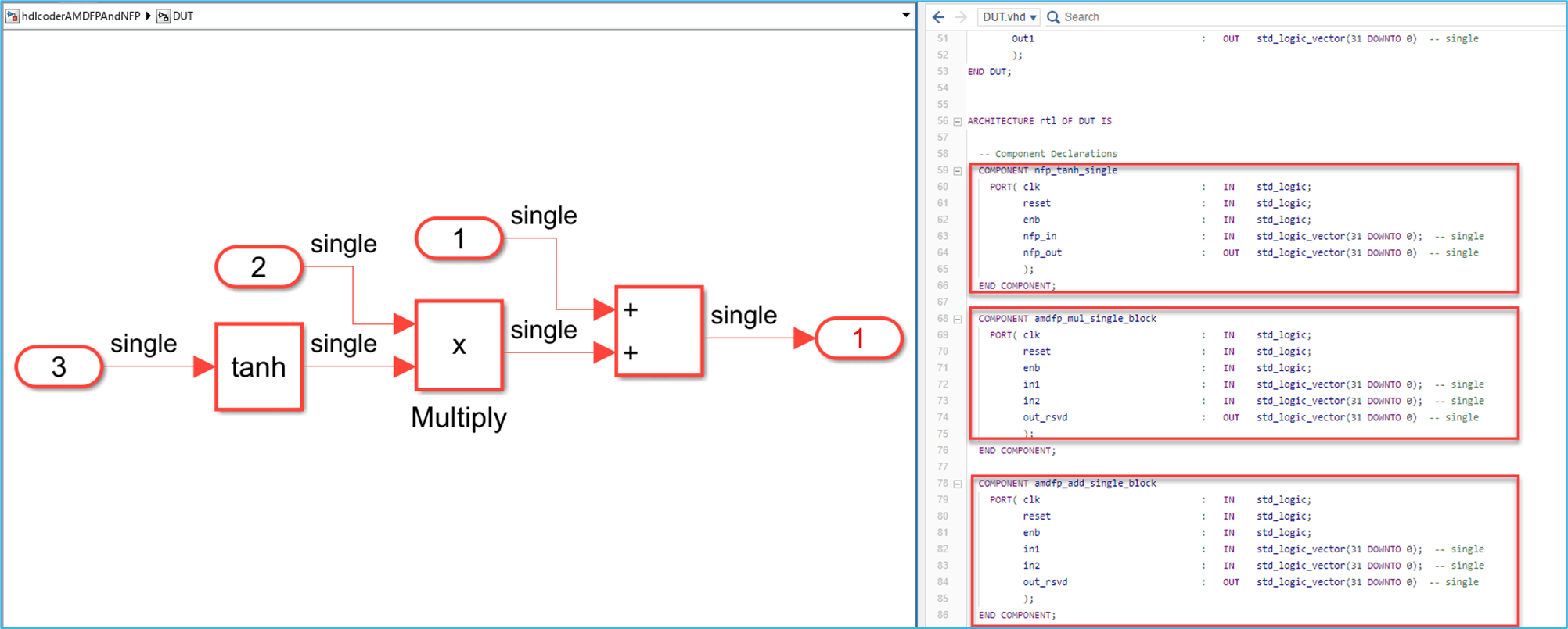 Generate HDL Code Using HDL Coder Native Floating Point and AMD Floating Point Library IP