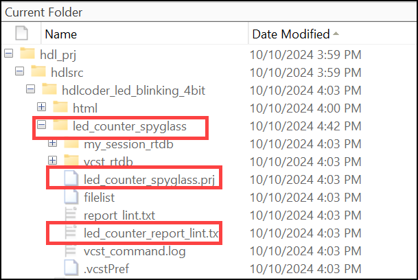Example folder structure