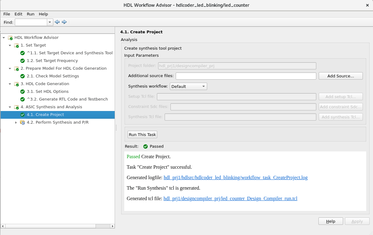Step 4 Create project in HDL Workflow Advisor