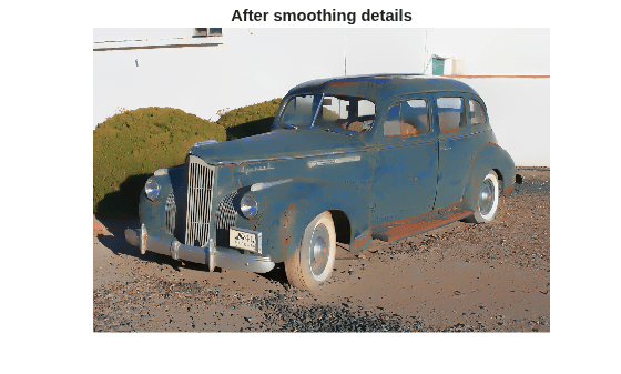 Figure contains an axes object. The hidden axes object with title After smoothing details contains an object of type image.