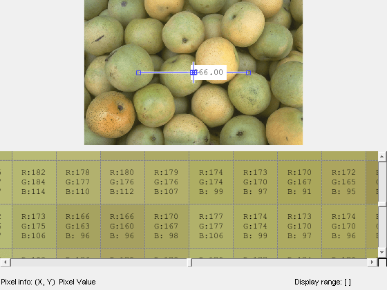 Figure My Pixel Info Tool contains 2 axes objects and other objects of type uipanel. Axes object 1 contains 53 objects of type line, image, text. Axes object 2 contains 17 objects of type line, text, patch, image.