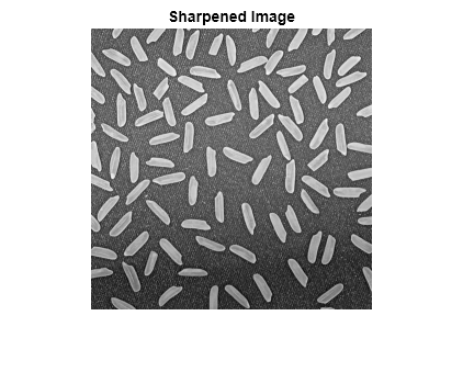 Figure contains an axes object. The hidden axes object with title Sharpened Image contains an object of type image.