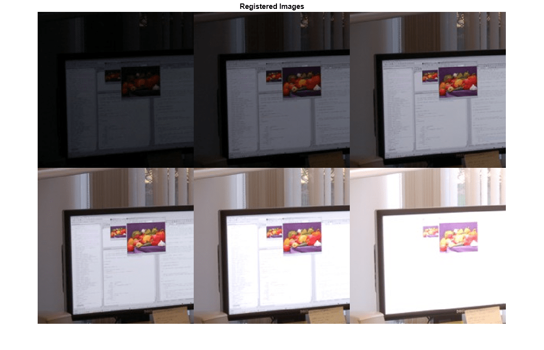 Figure contains an axes object. The axes object with title Registered Images contains an object of type image.