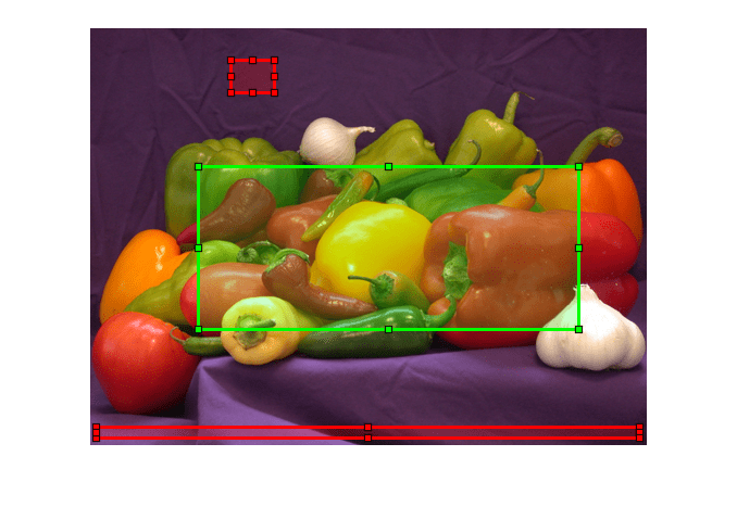 Figure contains an axes object. The axes object contains 4 objects of type image, images.roi.rectangle.