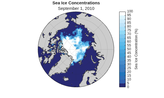 Visualize Sea Ice Concentrations from GRIB Data
