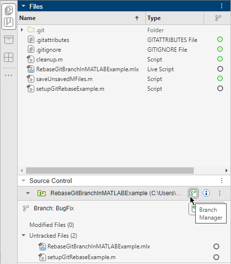 Rebase Git Branch in MATLAB - MATLAB & Simulink