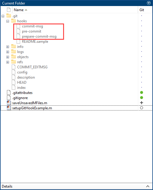 Use Git Hooks in MATLAB