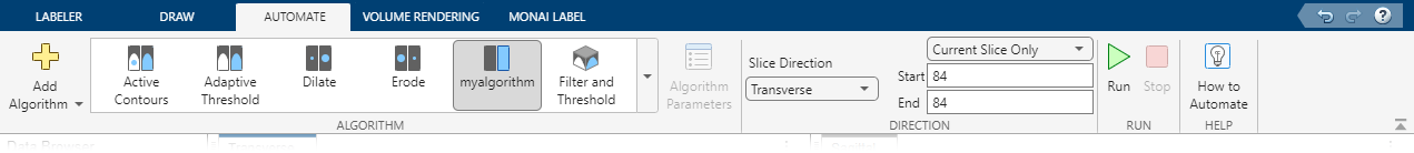 3-D Volume pane with warning to update display to view recently drawn labels