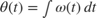 $\theta(t) = \int \omega(t) \, dt$