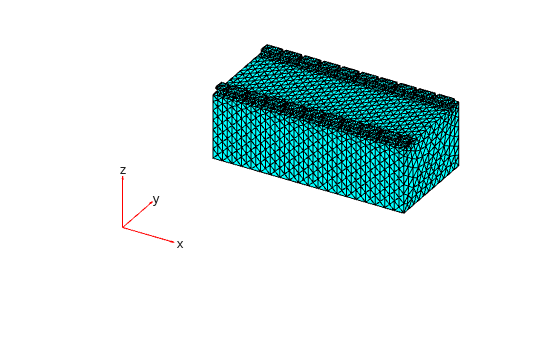 Tetrahedral mesh of the battery module geometry