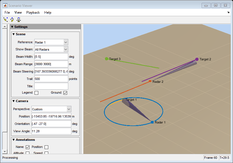 Scene Visualization for Phased Array System Simulation