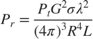 $$ P_r = \frac{P_tG^2\sigma\lambda^2}{(4\pi)^3R^4L}$$