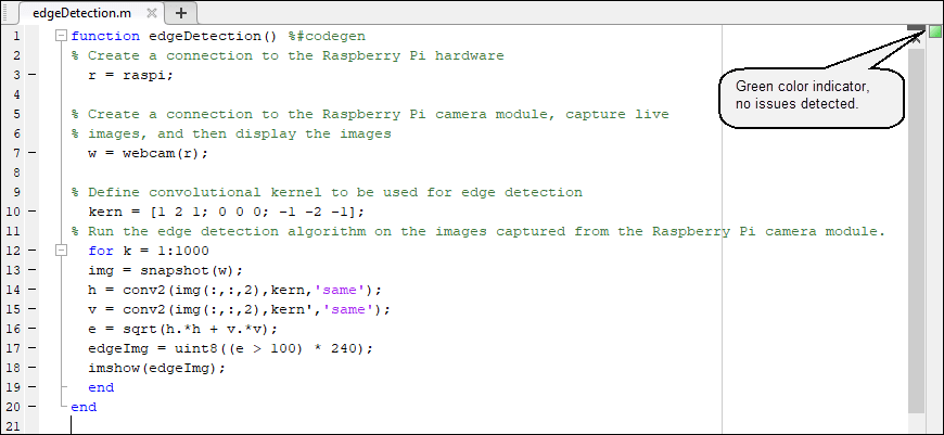 crack detection matlab coder