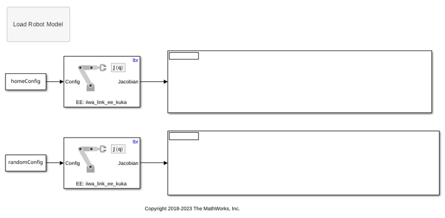 Simulink でのマニピュレーターの幾何学的ヤコビアンの計算
