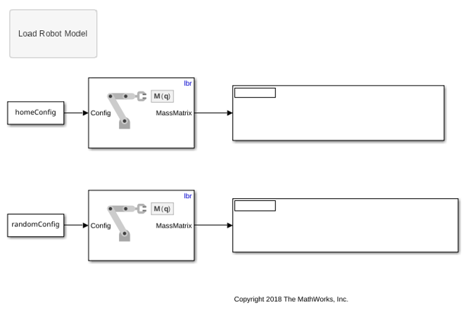Simulink でのマニピュレーターの質量行列の取得