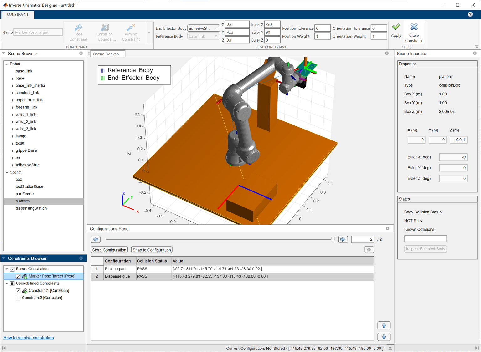 Plan Manipulator Path for Dispensing Task Using Inverse Kinematics Designer