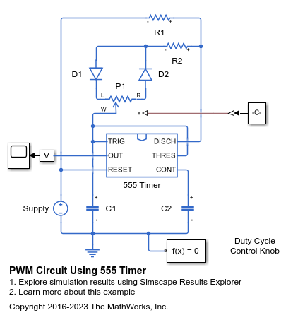 555 タイマーを使用した PWM 回路