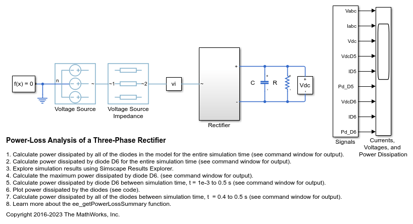 三相整流器の電力損失解析