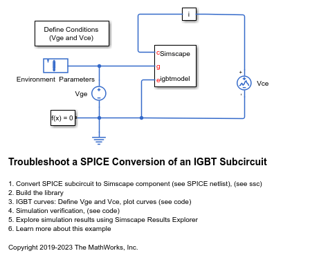 IGBT サブサーキットの SPICE 変換のトラブルシューティング