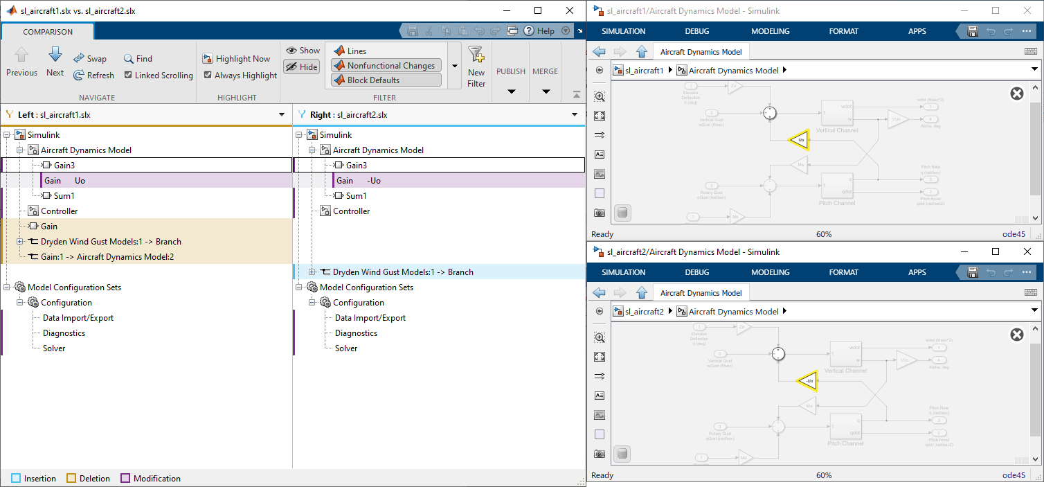 Simulink モデルの比較とマージ