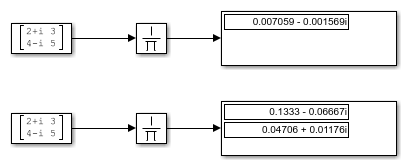 Product of Elements ブロックを使用した複素数の除算