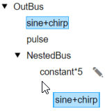 sine+chirp being dragged below constant*5 in NestedBus