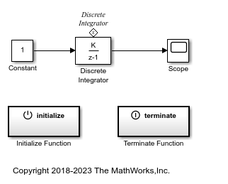 Initialize Function ブロックと Terminate Function ブロックによる状態の読み書き