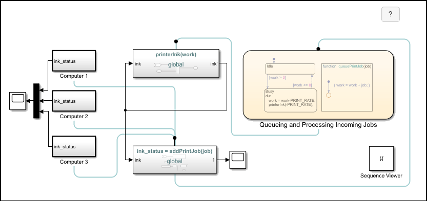 Simulink 関数を使用した共有プリンターでのインク状態の監視