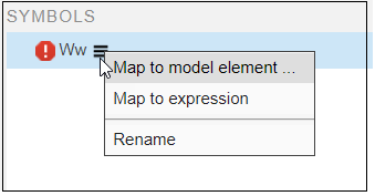 Map to model element in drop down menu