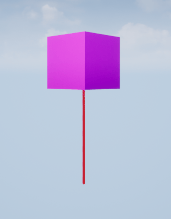 Cube actor with trajectory in the 3D environment.